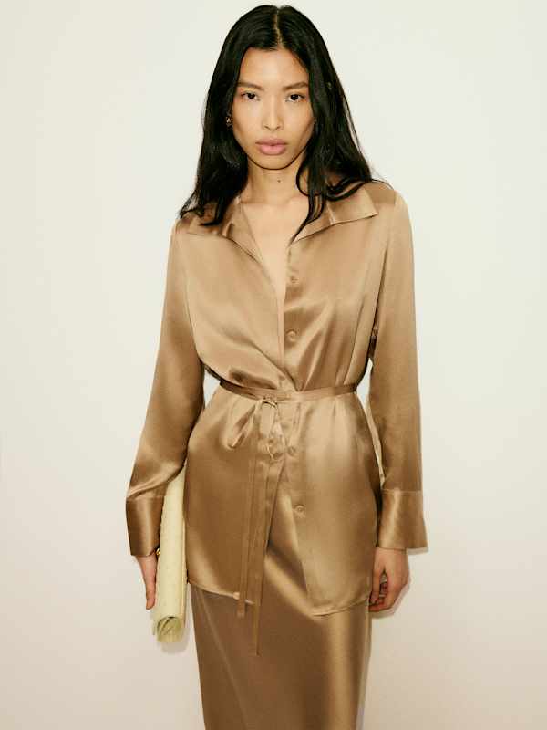 Camilla Silk Top - Riesling