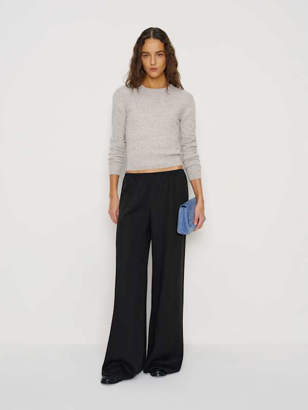 Celine Low Rise Wide Leg Pant - Black