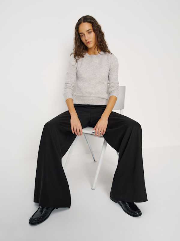 Celine Low Rise Wide Leg Pant - Black