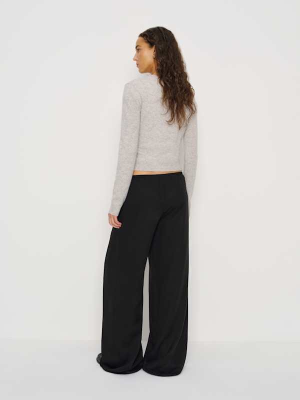 Celine Low Rise Wide Leg Pant - Black