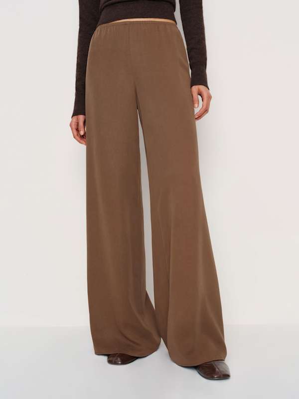 Celine Low Rise Wide Leg Pant - Pinecone