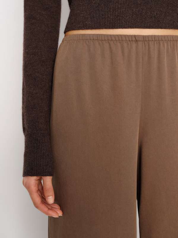 Celine Low Rise Wide Leg Pant - Pinecone