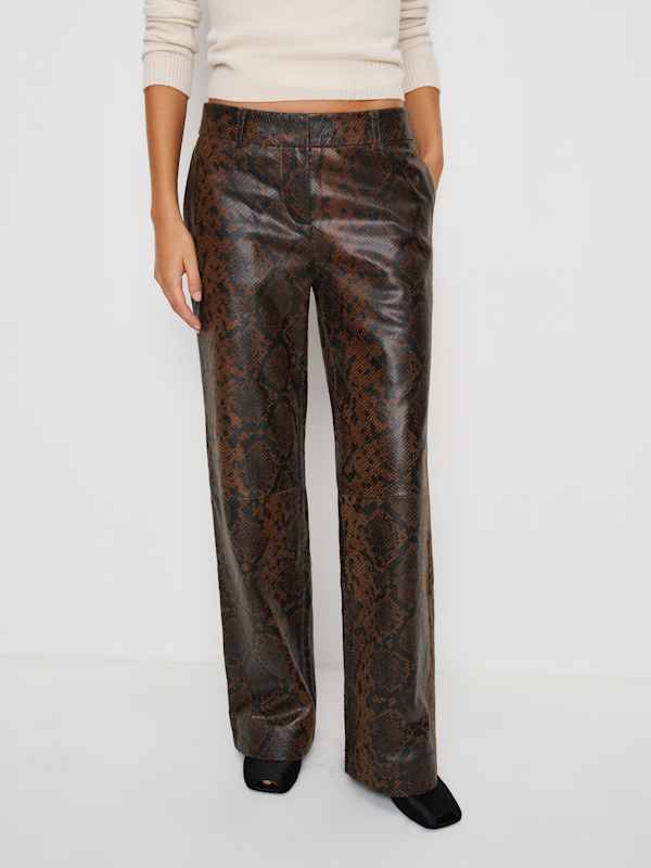 Veda Gisele Low Rise Leather Pant - Fang