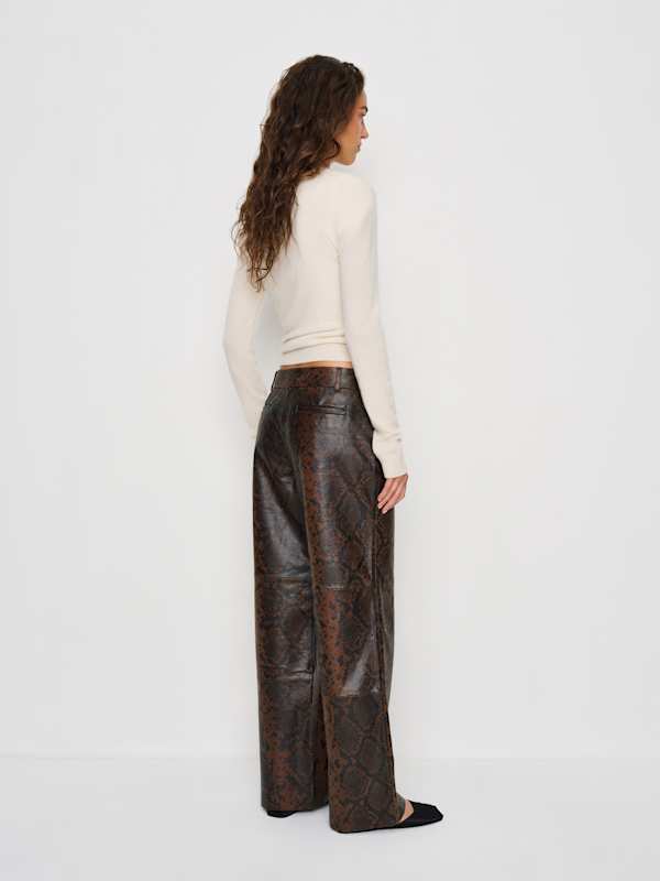 Veda Gisele Low Rise Leather Pant - Fang