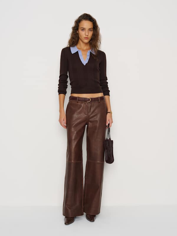 Veda Gisele Low Rise Leather Pant - Lennox