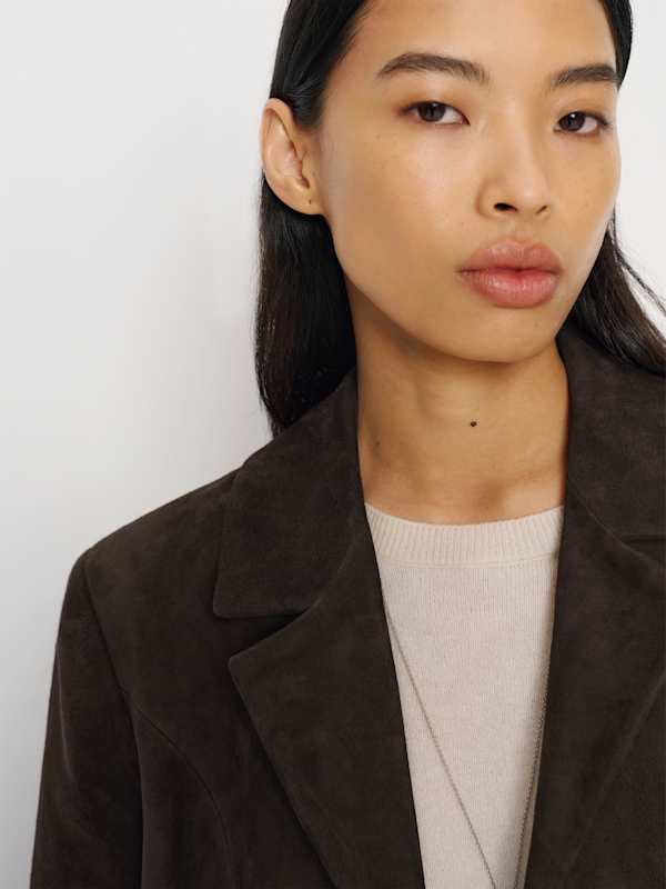 Manteau oversize en daim Veda Penny - Daim brun