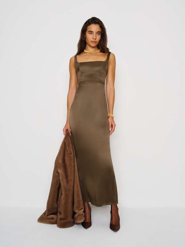 Ambre Silk Dress - Morel