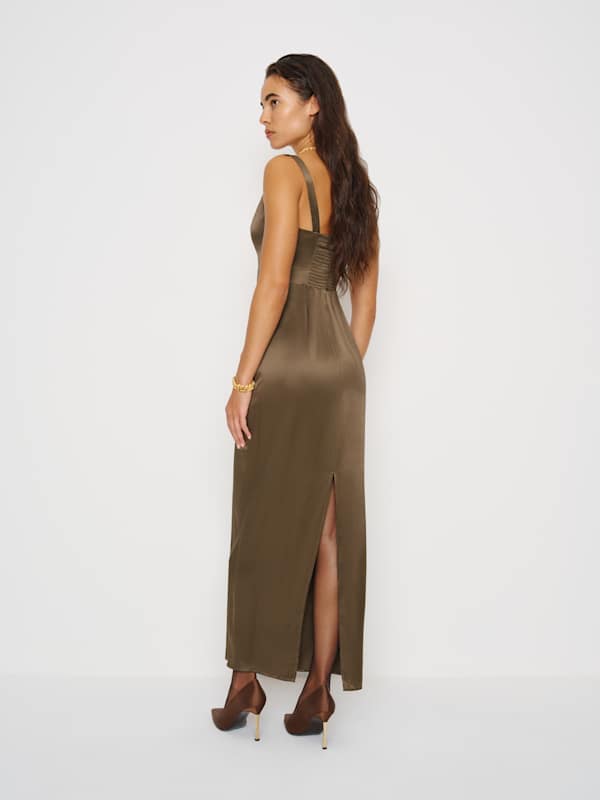 Ambre Silk Dress - Morel