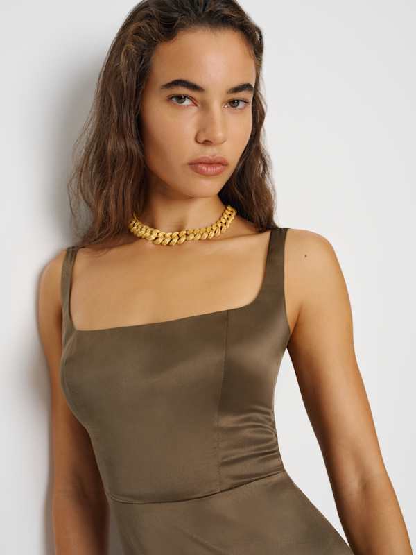 Ambre Silk Dress - Morel