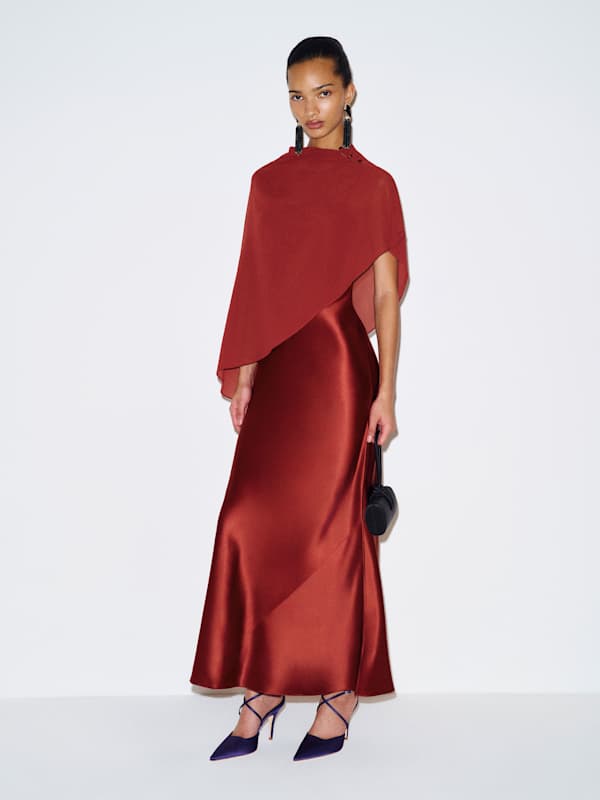 Lilibeth Silk Dress - Chianti