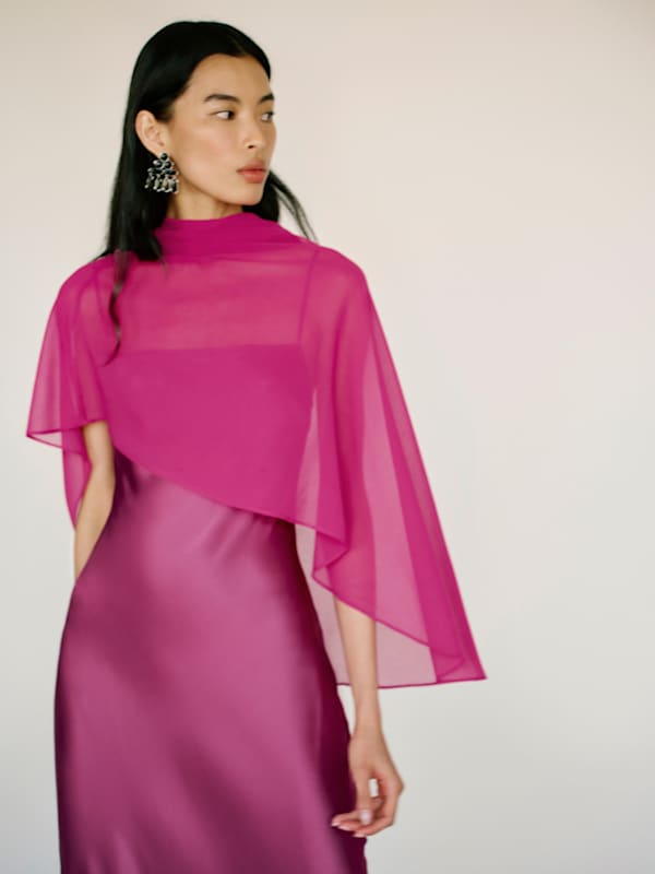Lilibeth Silk Dress - Hibiscus Tea