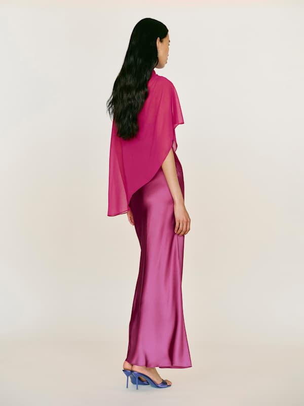Lilibeth Silk Dress - Hibiscus Tea