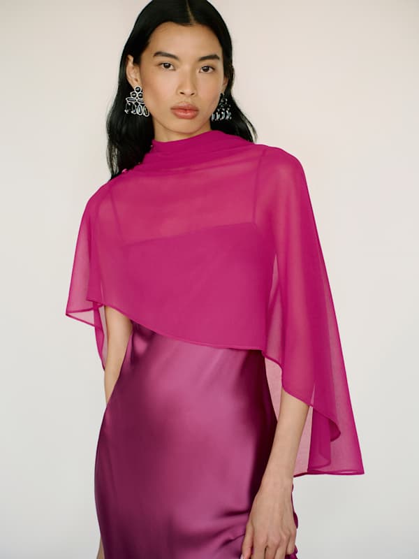 Lilibeth Silk Dress - Hibiscus Tea