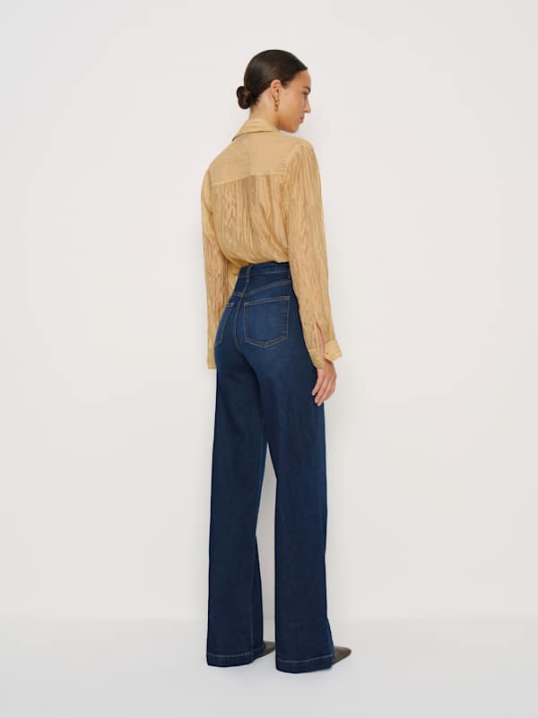 Bex Super Stretch High Rise Wide Leg Long Jeans - Wheeler