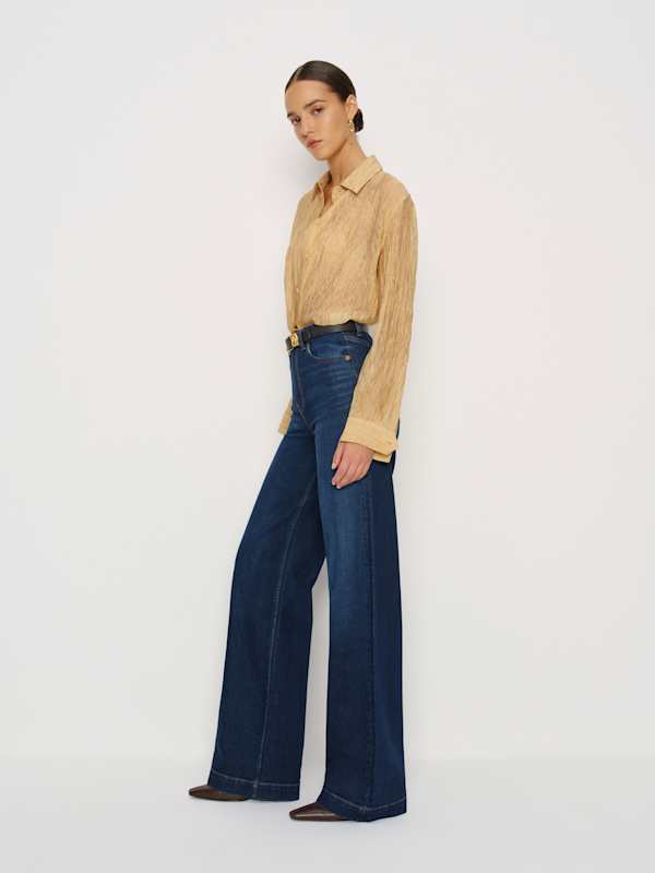 Bex Super Stretch High Rise Wide Leg Long Jeans - Wheeler