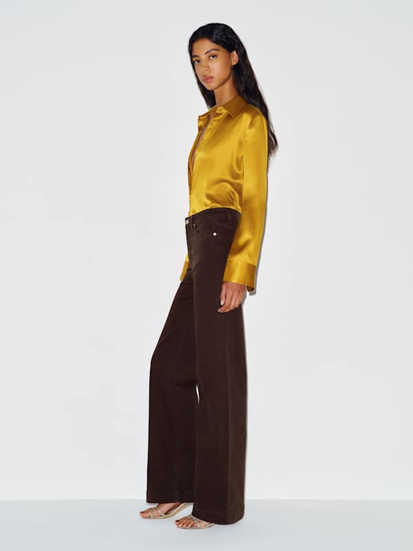 Bex Super Stretch High Rise Wide Leg Short Jeans - Mole