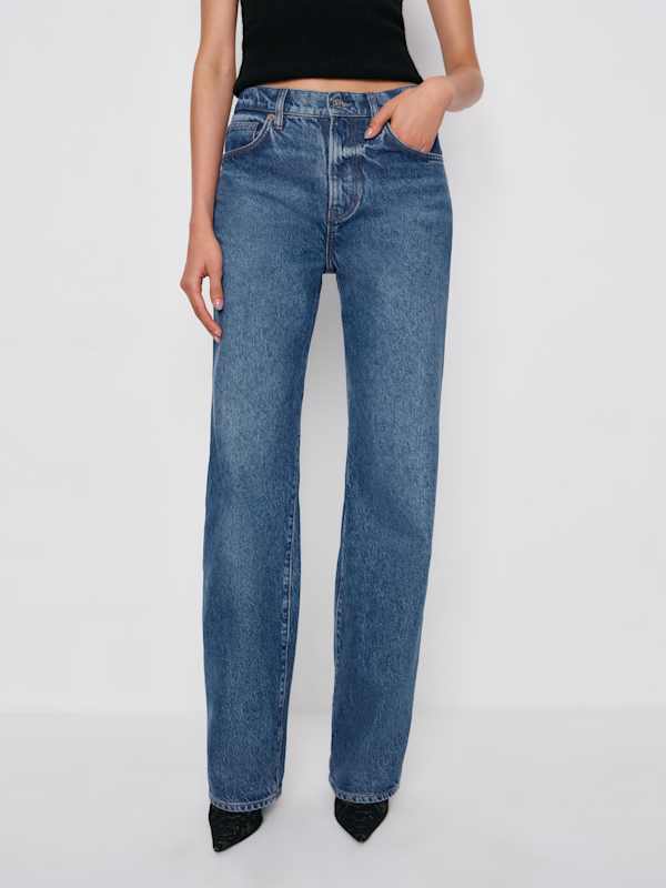 Val 90s Mid Rise Straight Short Jeans - Pelican