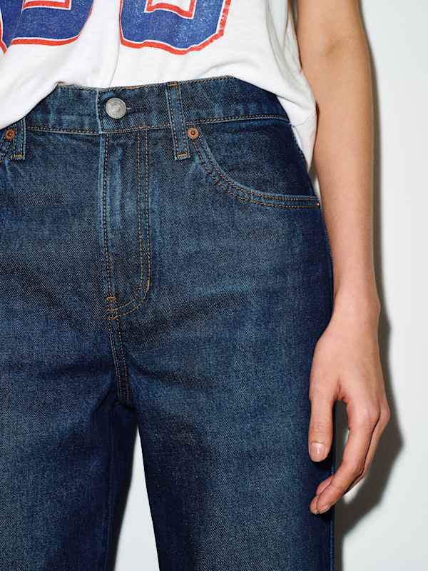 Val 90s Mid Rise Straight Short Jeans - Titan