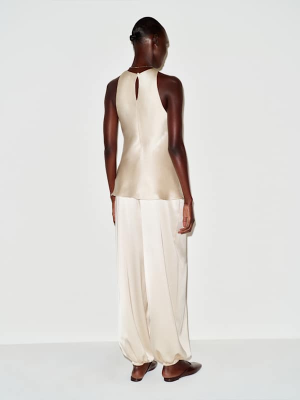 Saskia Silk Top - Almond