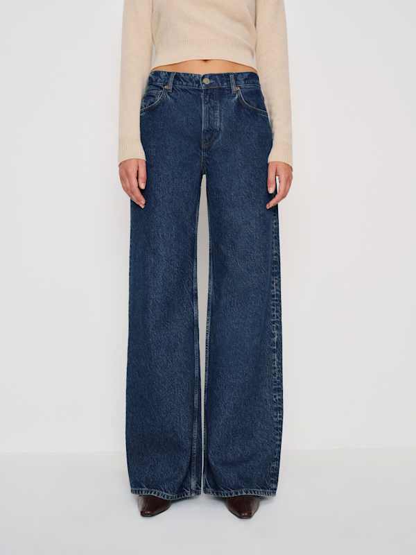 Cary Low Rise Slouchy Wide Leg Long Jeans - Cleary