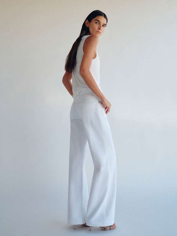 Cary Low Rise Slouchy Wide Leg Long Jeans - Optic White