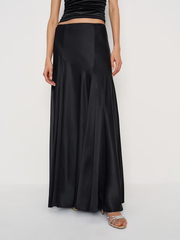 Sera Silk Skirt - Black