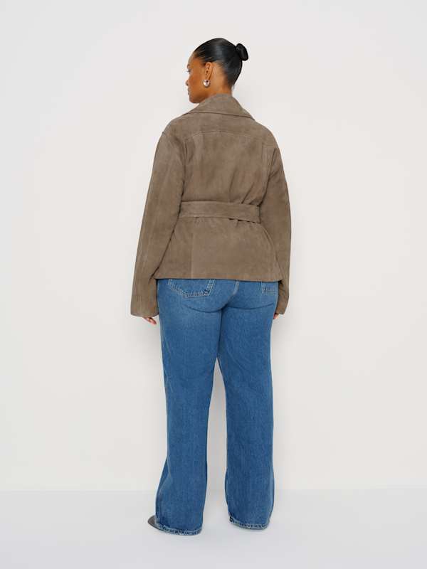 Veda Jaden Cropped Trench Es - Mushroom Suede