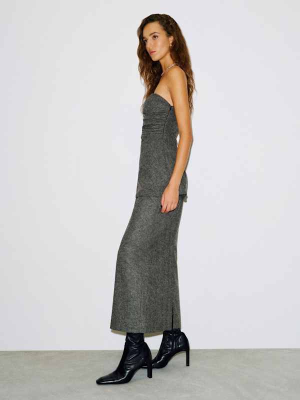Lydia Skirt - Charcoal Wool