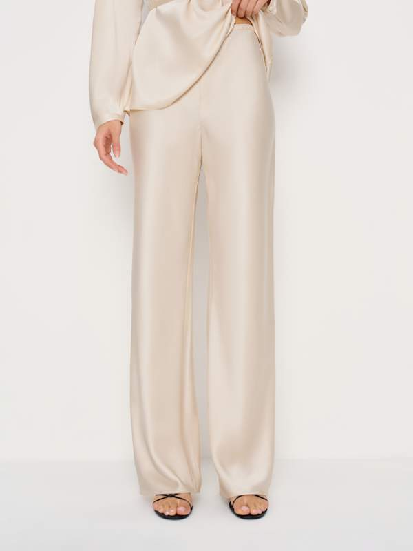 Aubrey Satin Two Piece - Almond