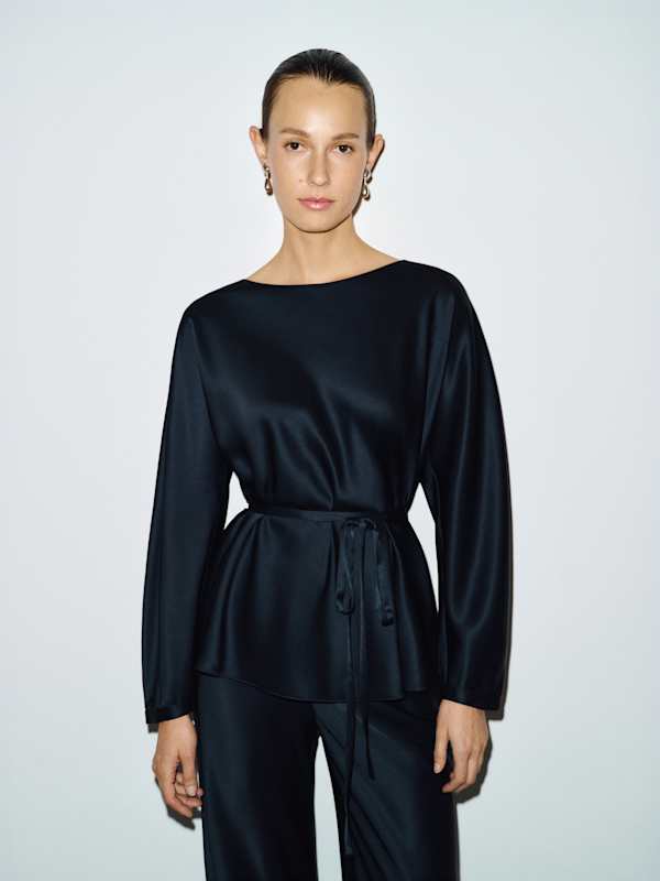 Aubrey Satin Two Piece - Midnight
