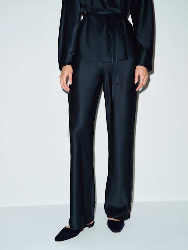 Aubrey Satin Two Piece - Midnight