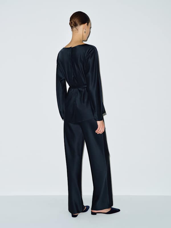 Aubrey Satin Two Piece - Midnight