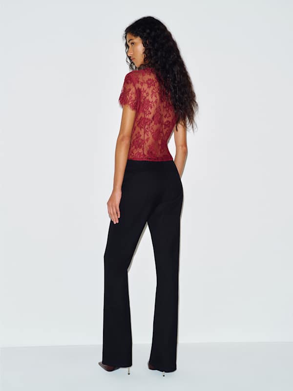Eugenie Top - Red Lace