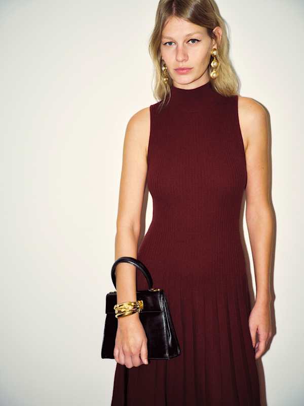 Elina Cashmere Sweater Dress - Chianti
