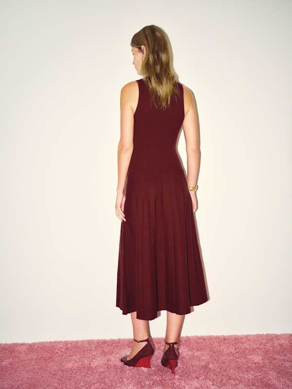 Elina Cashmere Sweater Dress - Chianti