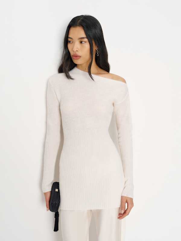 Avril Fine Alpaca Sweater - White