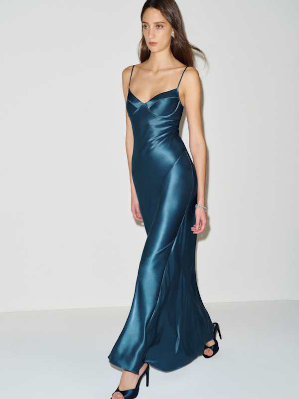Neva Silk Dress - Dark Teal