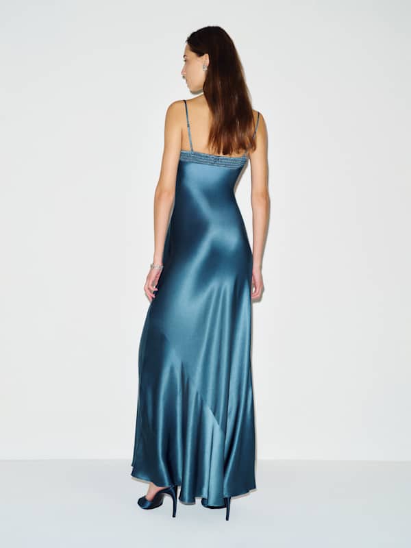 Neva Silk Dress - Dark Teal