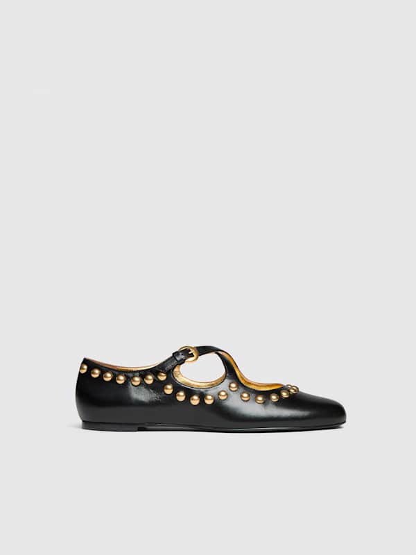 Salome Ballet Flat - Black Leather