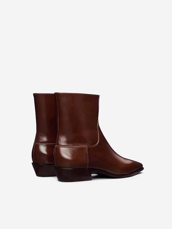 Dominique Ankle Boot - Syrup Leather