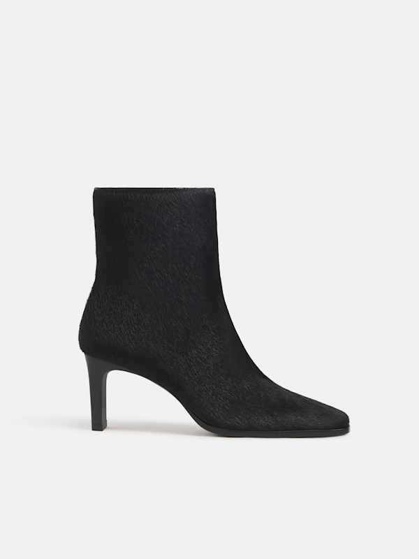 Claudette Ankle Boot - Black Haircalf