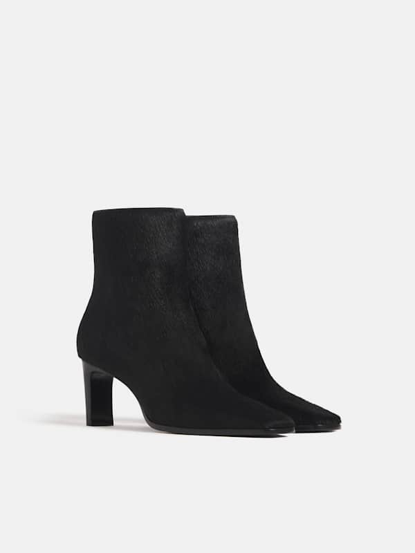 Claudette Ankle Boot - Black Haircalf