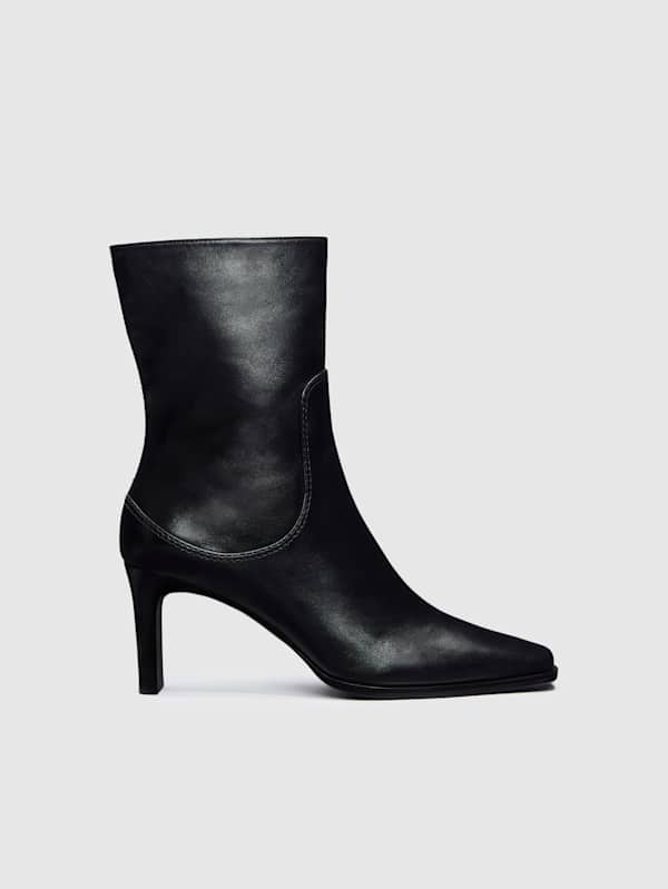 Claudette Ankle Boot - Black Leather