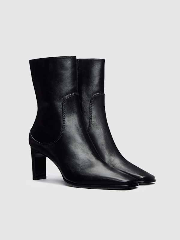 Claudette Ankle Boot - Black Leather