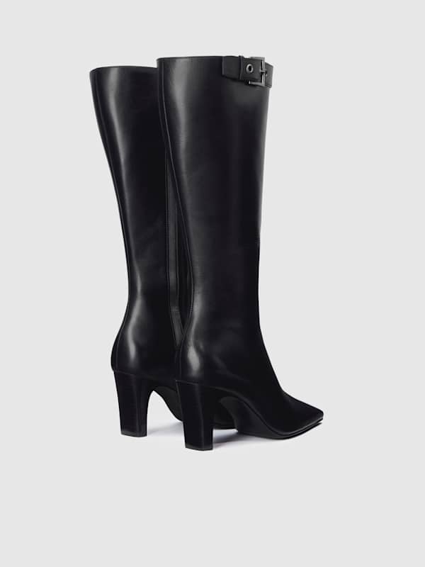 Tatyana Knee Boot - Black Leather