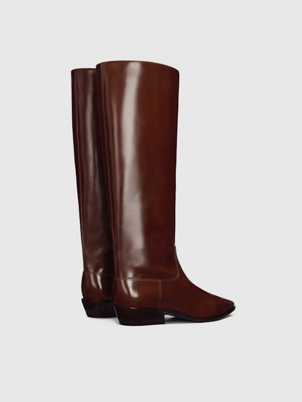 Dominique Knee Boot - Syrup Leather