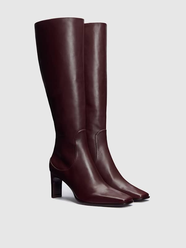 Claudette Knee Boot - Ruby Leather