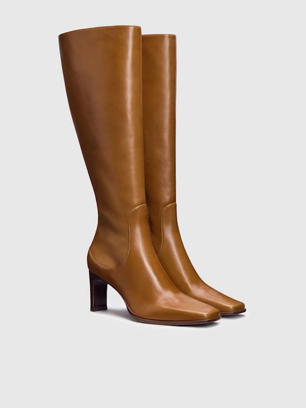 Claudette Knee Boot - Toffee Leather