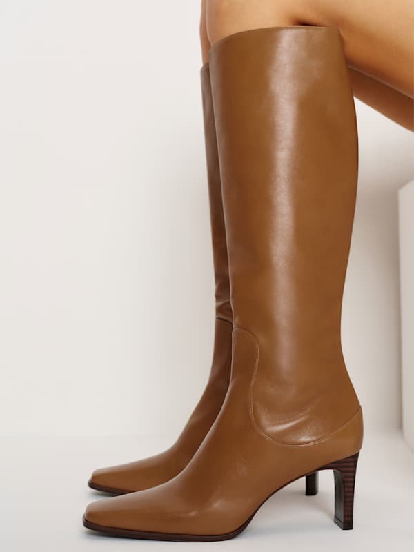 Claudette Knee Boot - Toffee Leather