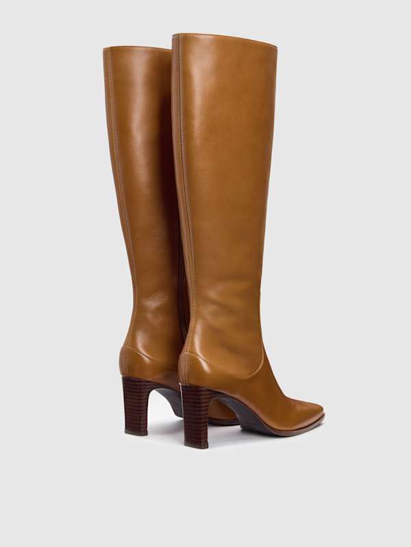 Claudette Knee Boot - Toffee Leather